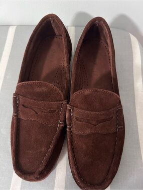 Quince Men's Brown Suede Penny Loafers